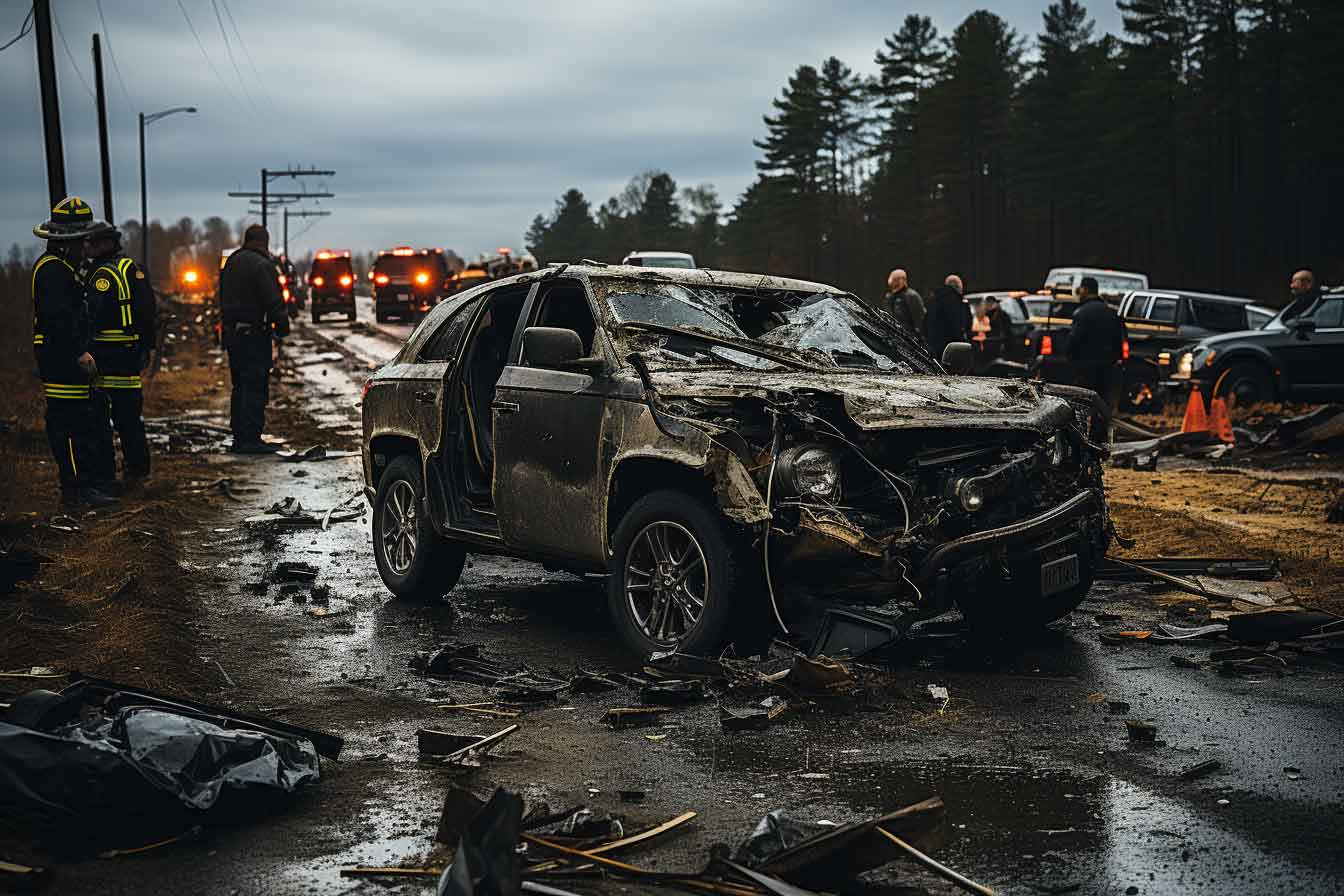 Georgia Highway Car Accident Scene